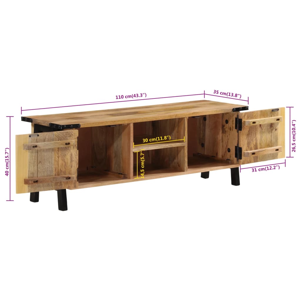 TV-Møbel Tre TV-benk heltre mango 110x35x40 cm