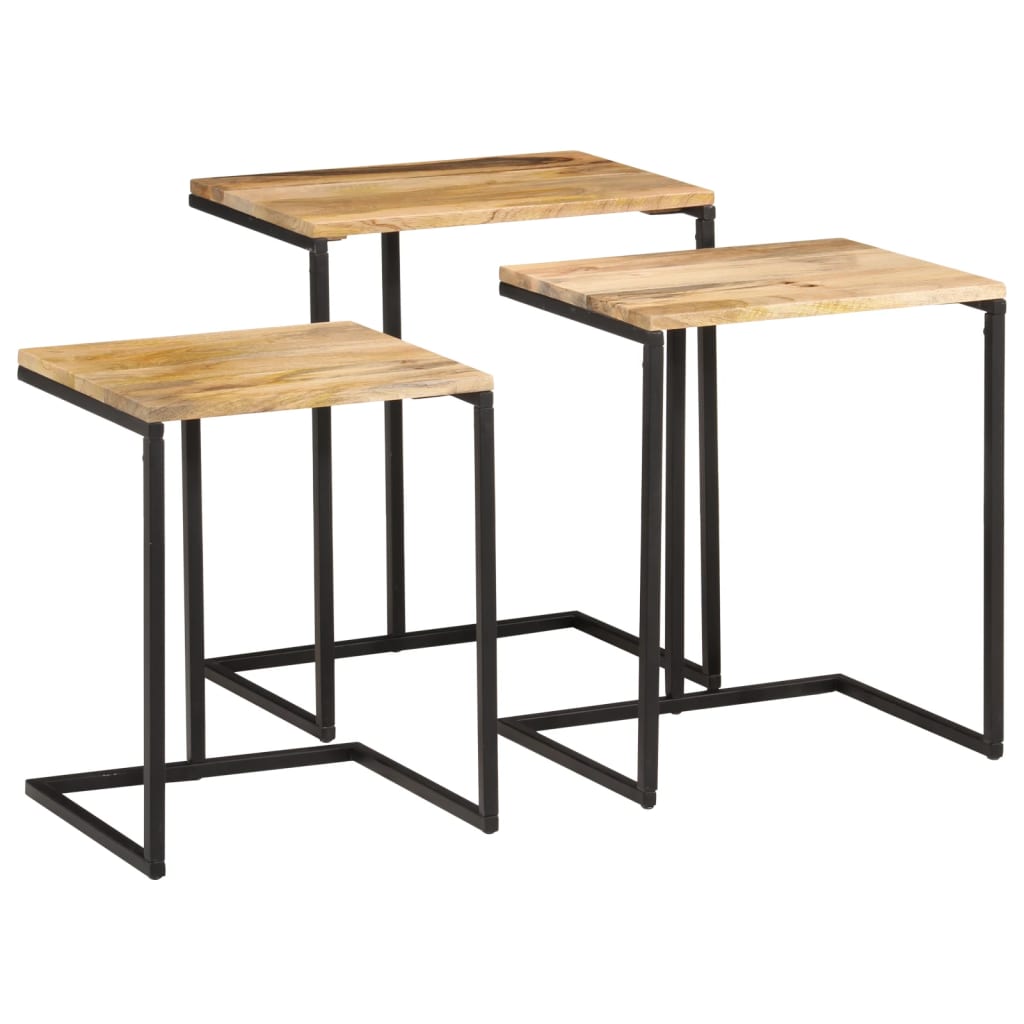 Sidebord Tre Stablebare 3 stk heltre akasie