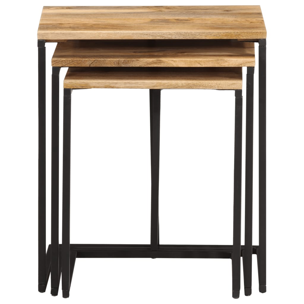 Sidebord Tre Stablebare 3 stk heltre akasie