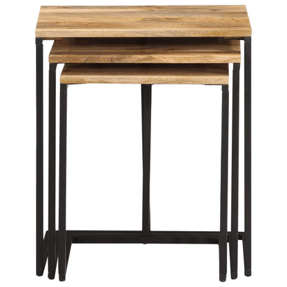 Sidebord Tre Stablebare 3 stk heltre akasie