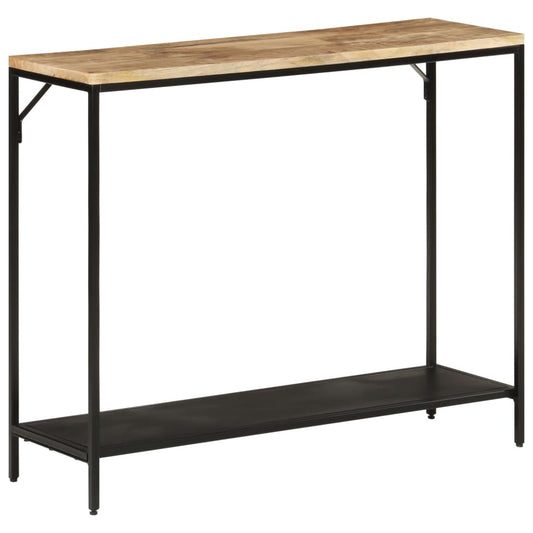 Avlastningsbord Konsollbord Tre 90x30x75 cm grovt heltre mangotre og jern