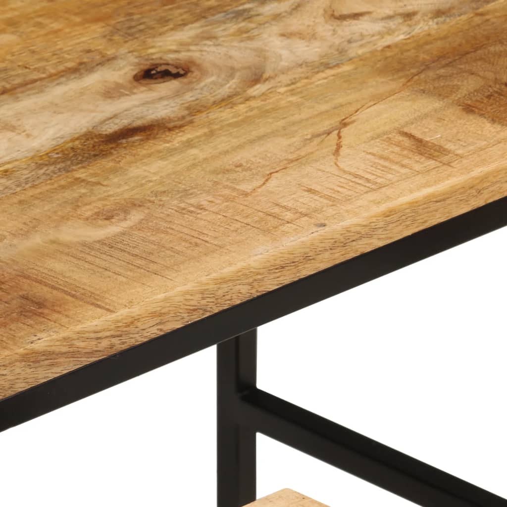 Stablebare salongbord 3 stk grovt heltre mangotre og jern