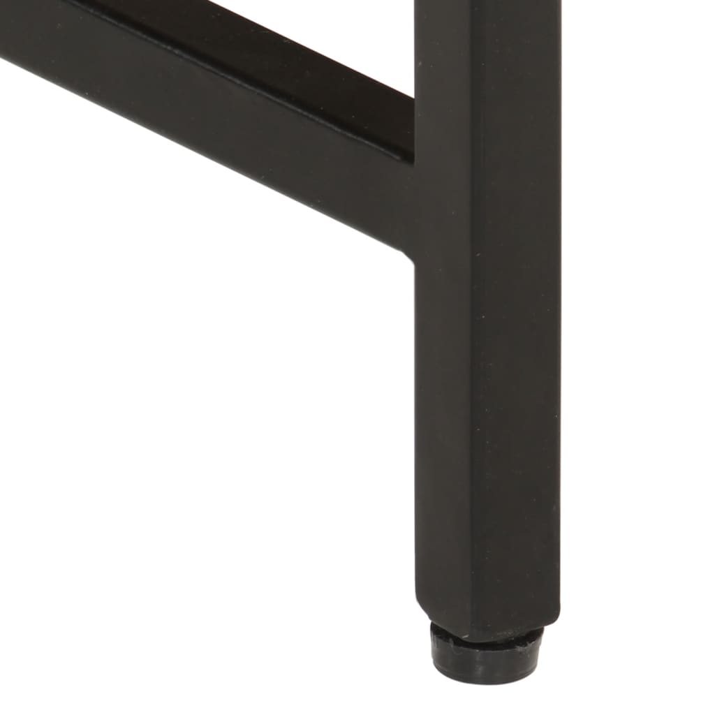 Stablebare salongbord 3 stk grovt heltre mangotre og jern