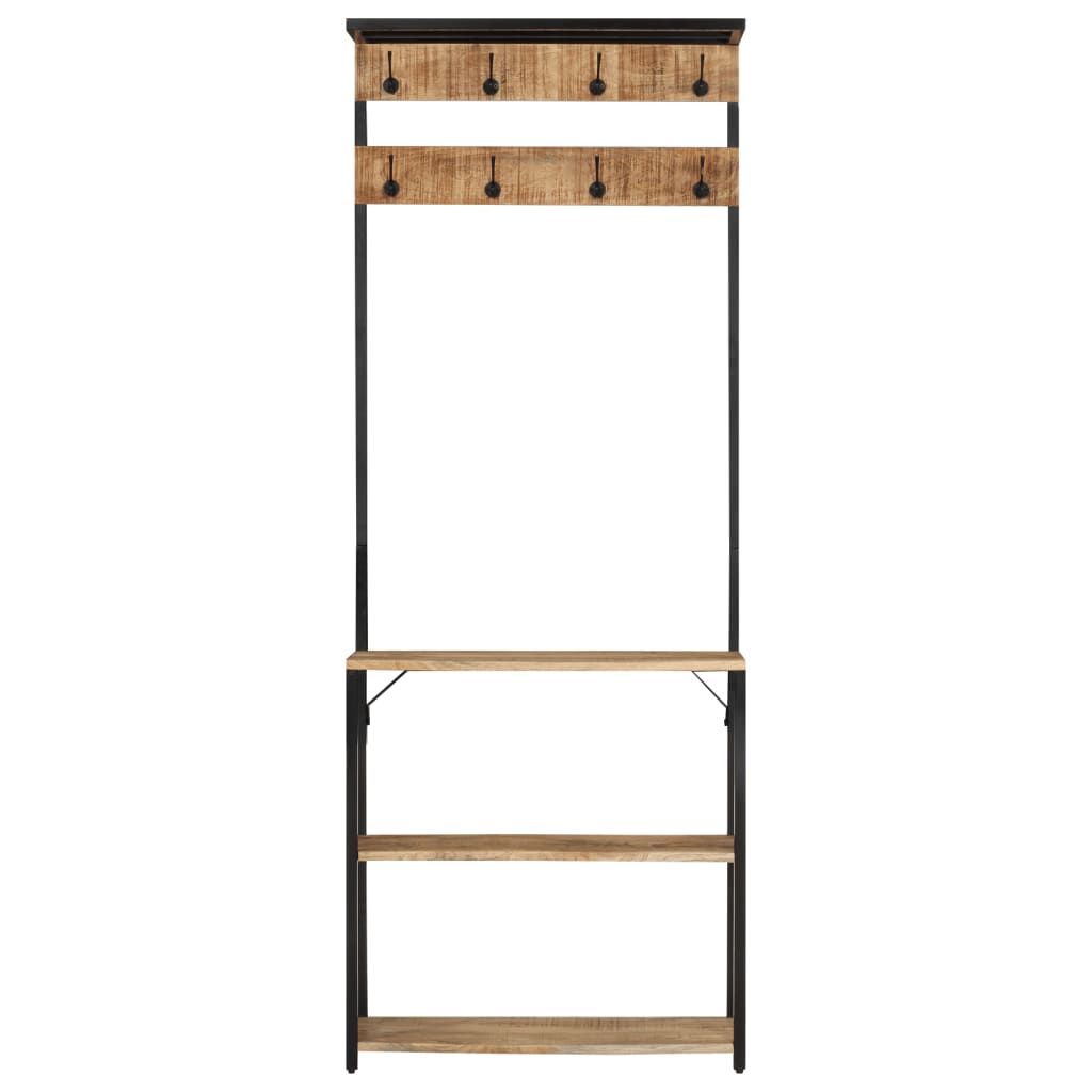 Hallmøbel Klesstativ med skooppbevaring 68x30x182 cm grov heltre mango