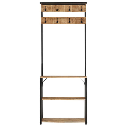 Hallmøbel Klesstativ med skooppbevaring 68x30x182 cm grov heltre mango