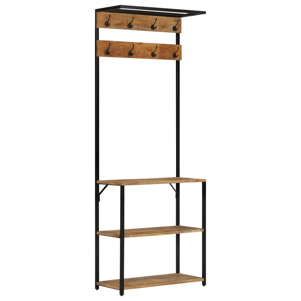 Hallmøbel Klesstativ med skooppbevaring 68x30x182 cm grov heltre mango