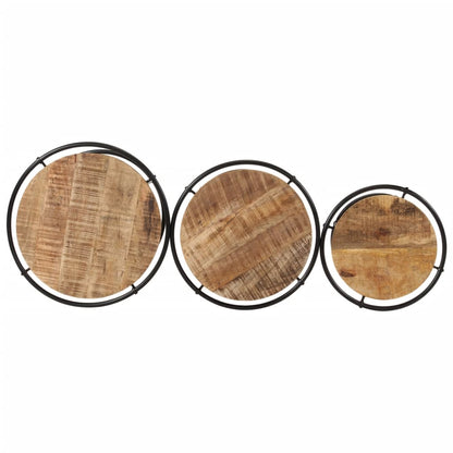 Sidebord Tre Stablebare 3 stk grovt heltre mangotre