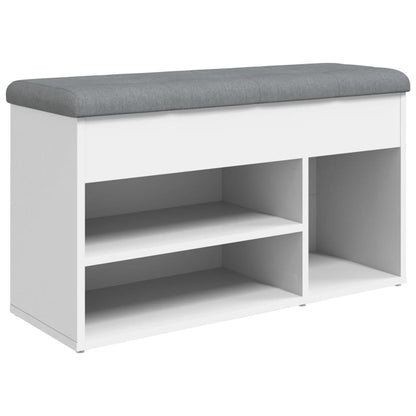 Skoskap Skohylle Skobenk Hvit 82x32x45,5 cm
