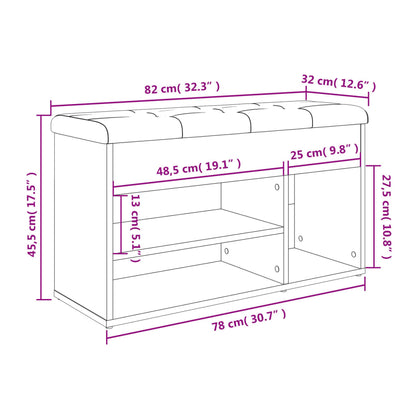 Skoskap Skohylle Skobenk Hvit 82x32x45,5 cm