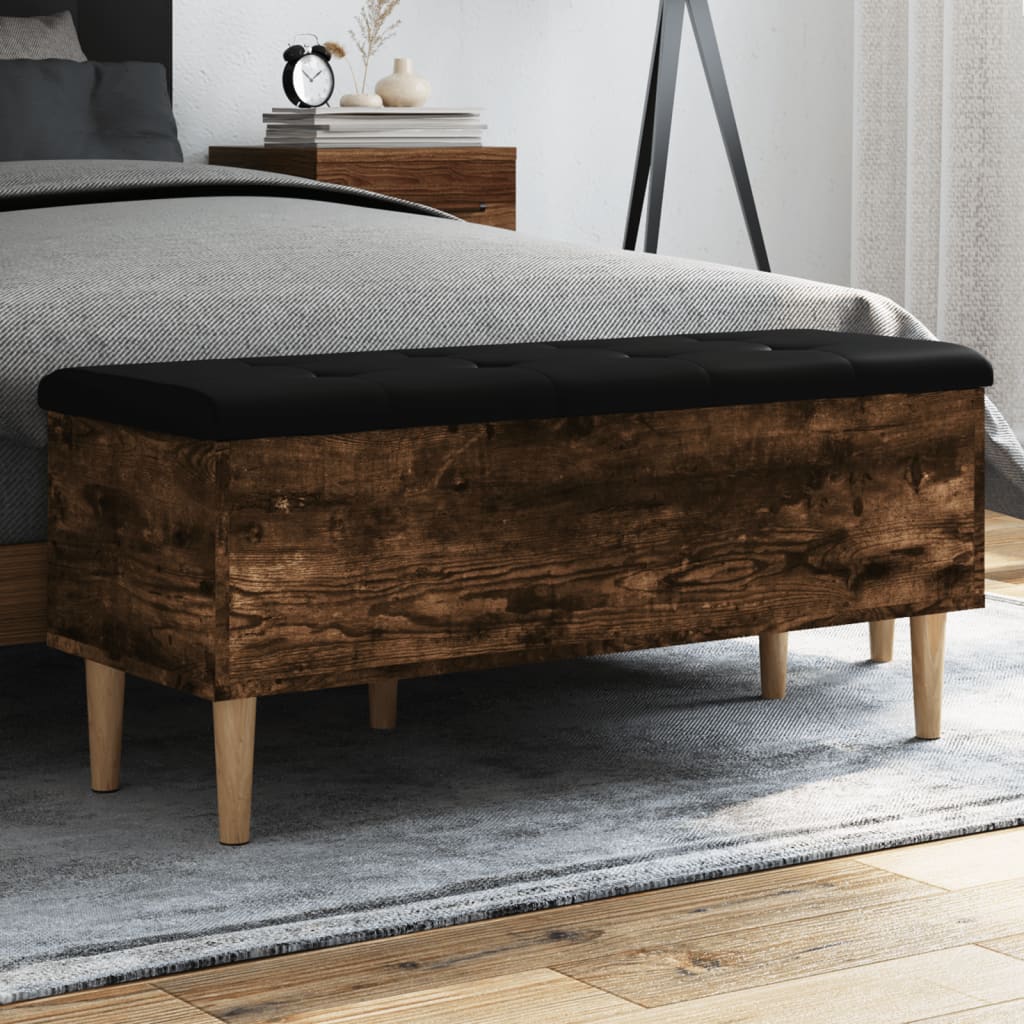 Oppbevaringsbenk Røyk Eik 102x42x46 cm