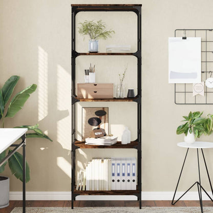 Bokhylle Røkt Eik 5 etasjer 59x35x171 cm