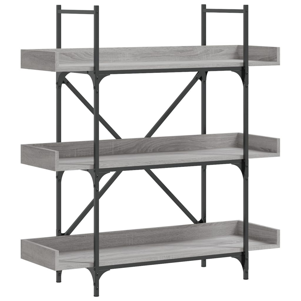 Bokhylle Sonoma Grå 3 etasjer 100x33x108,5 cm