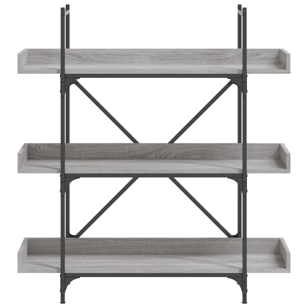 Bokhylle Sonoma Grå 3 etasjer 100x33x108,5 cm