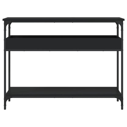 Konsollbord med hylle svart 100x29x75 cm konstruert tre