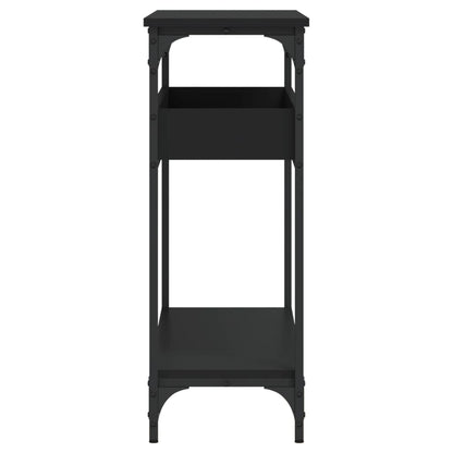 Konsollbord med hylle svart 100x29x75 cm konstruert tre