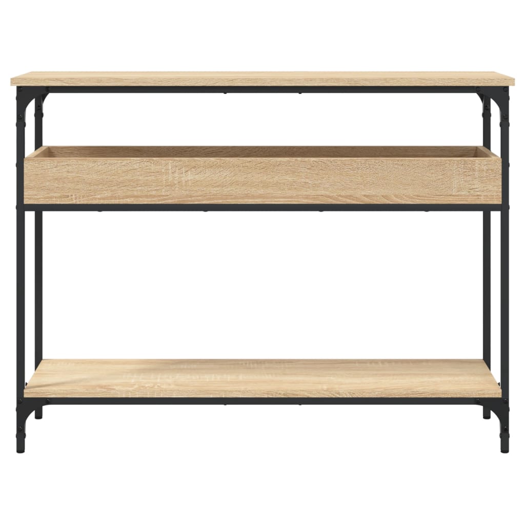 Konsollbord med hylle Sonoma eik 100x29x75cm konstruert tre