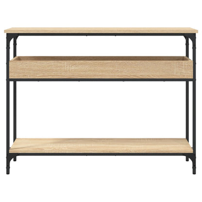 Konsollbord med hylle Sonoma eik 100x29x75cm konstruert tre