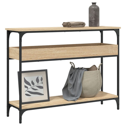 Avlastningsbord Konsollbord Sonoma Eik med hylle 100x29x75 cm