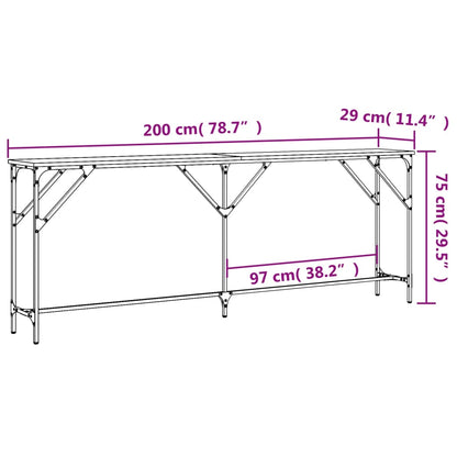 Avlastningsbord Konsollbord Svart 200x29x75 cm