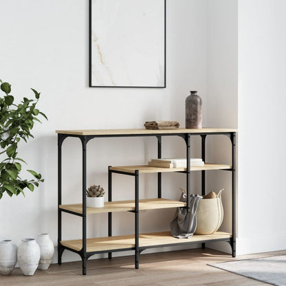 Avlastningsbord Konsollbord Sonoma Eik med hyller 100x35x75 cm
