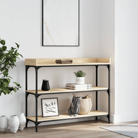 Avlastningsbord Konsollbord Sonoma Eik med hyller 100x30x80 cm