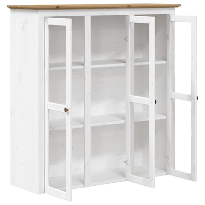 Skjenk Hvit BODO Brun 115,5x43x200,5 cm cm heltre furu