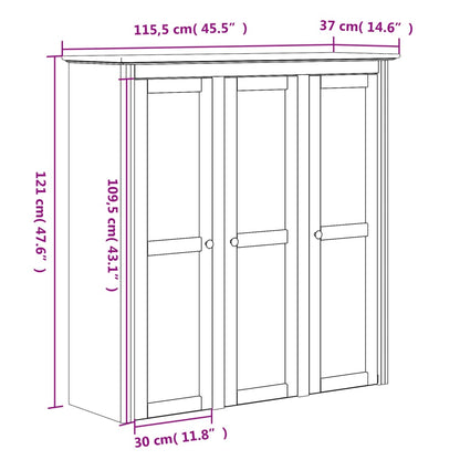 Skjenk Hvit BODO Brun 115,5x43x200,5 cm cm heltre furu