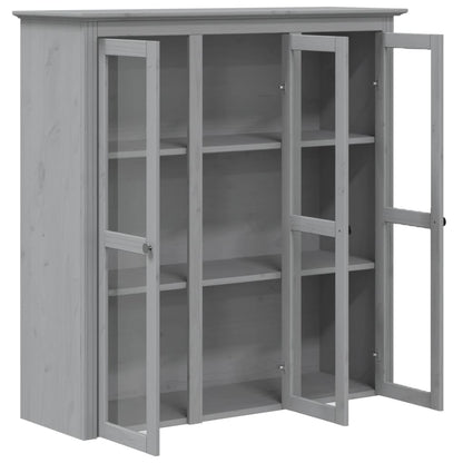 Vitrineskap BODO Grå 80x40x172 cm heltre furu