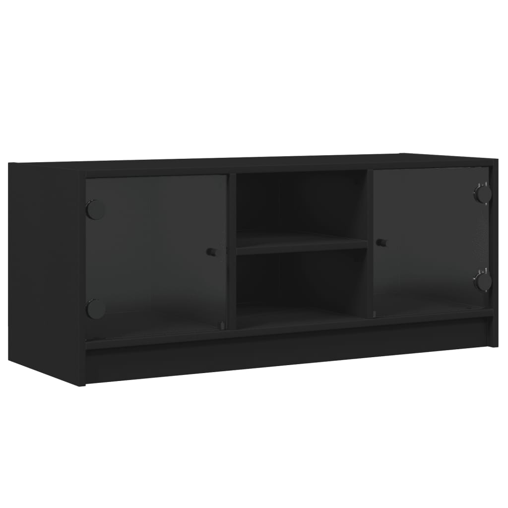 TV-Møbel Svart TV-benk med dør 102x37x42 cm