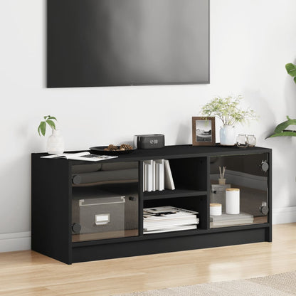 TV-Møbel Svart TV-benk med dør 102x37x42 cm