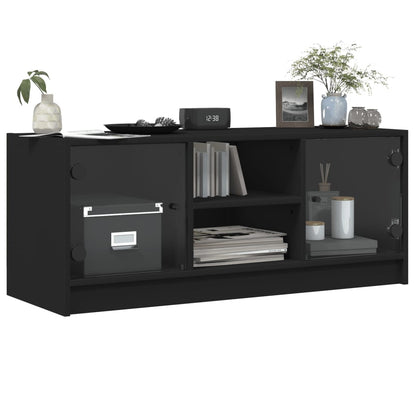 TV-Møbel Svart TV-benk med dør 102x37x42 cm