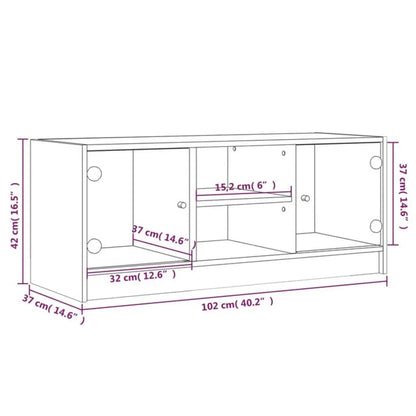 TV-Møbel Svart TV-benk med dør 102x37x42 cm