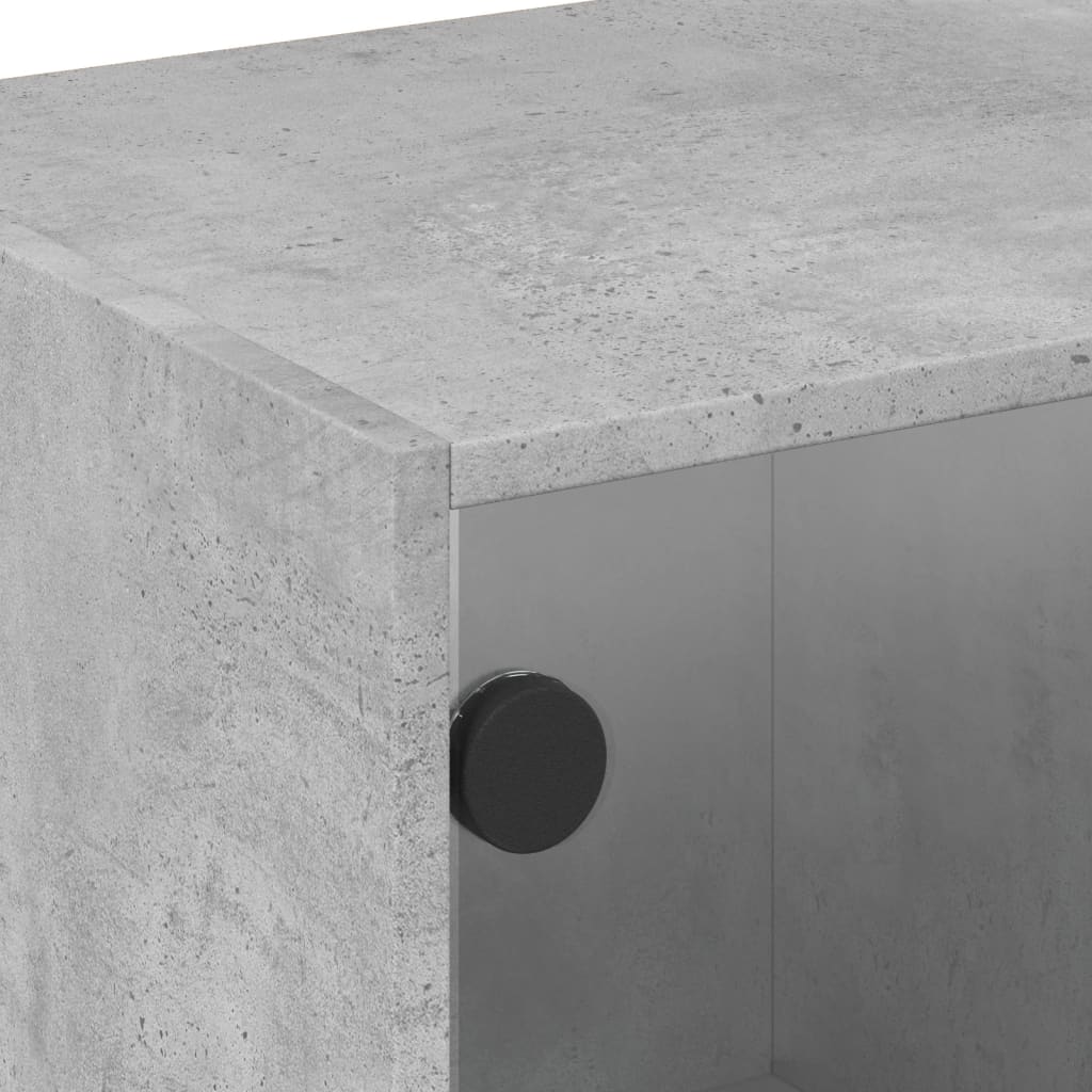 TV-Møbel Betonggrå med glassdører 102x37x42 cm