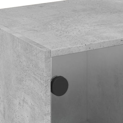 TV-Møbel Betonggrå med glassdører 102x37x42 cm