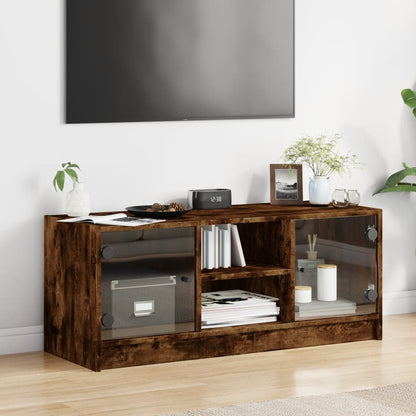 TV-Møbel Røkt EikTV-benk med dør 102x37x42 cm