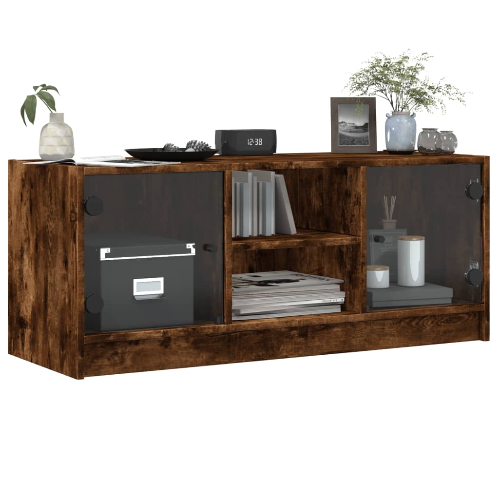 TV-Møbel Røkt EikTV-benk med dør 102x37x42 cm