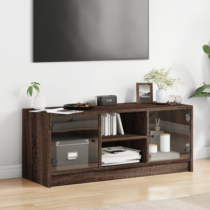 TV-Møbel Brun Eik TV-benk med dør 102x37x42 cm