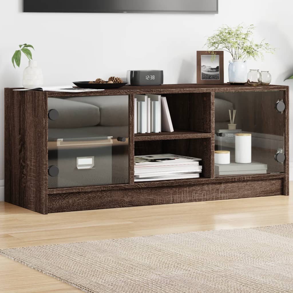 TV-Møbel Brun Eik TV-benk med dør 102x37x42 cm