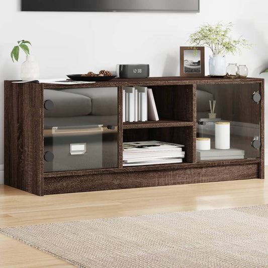 TV-Møbel Brun Eik TV-benk med dør 102x37x42 cm
