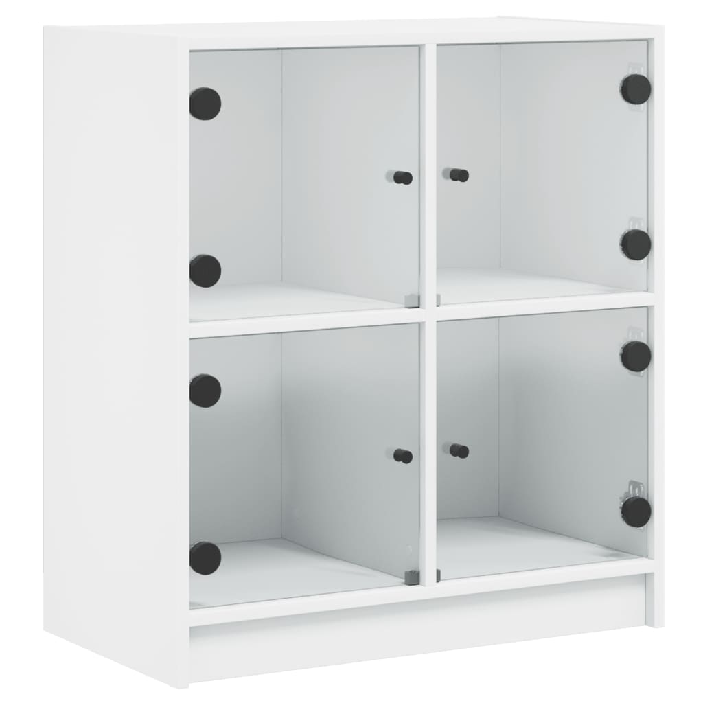 Skap Hvit med glassdører 68x37x75,5 cm