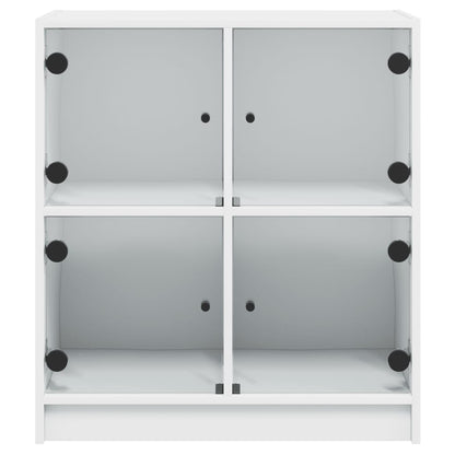 Skap Hvit med glassdører 68x37x75,5 cm