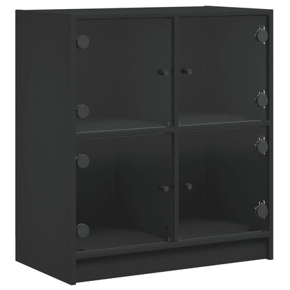 Skap Svart med glassdører 68x37x75,5 cm