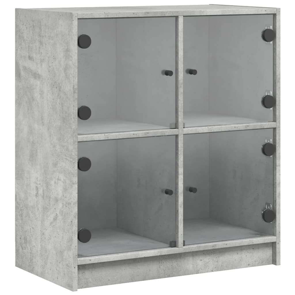 Skap Betonggrå med glassdører 68x37x75,5 cm