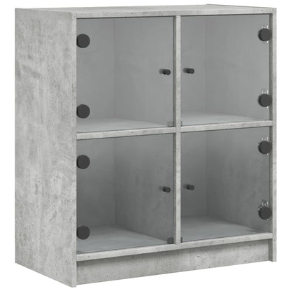 Skap Betonggrå med glassdører 68x37x75,5 cm