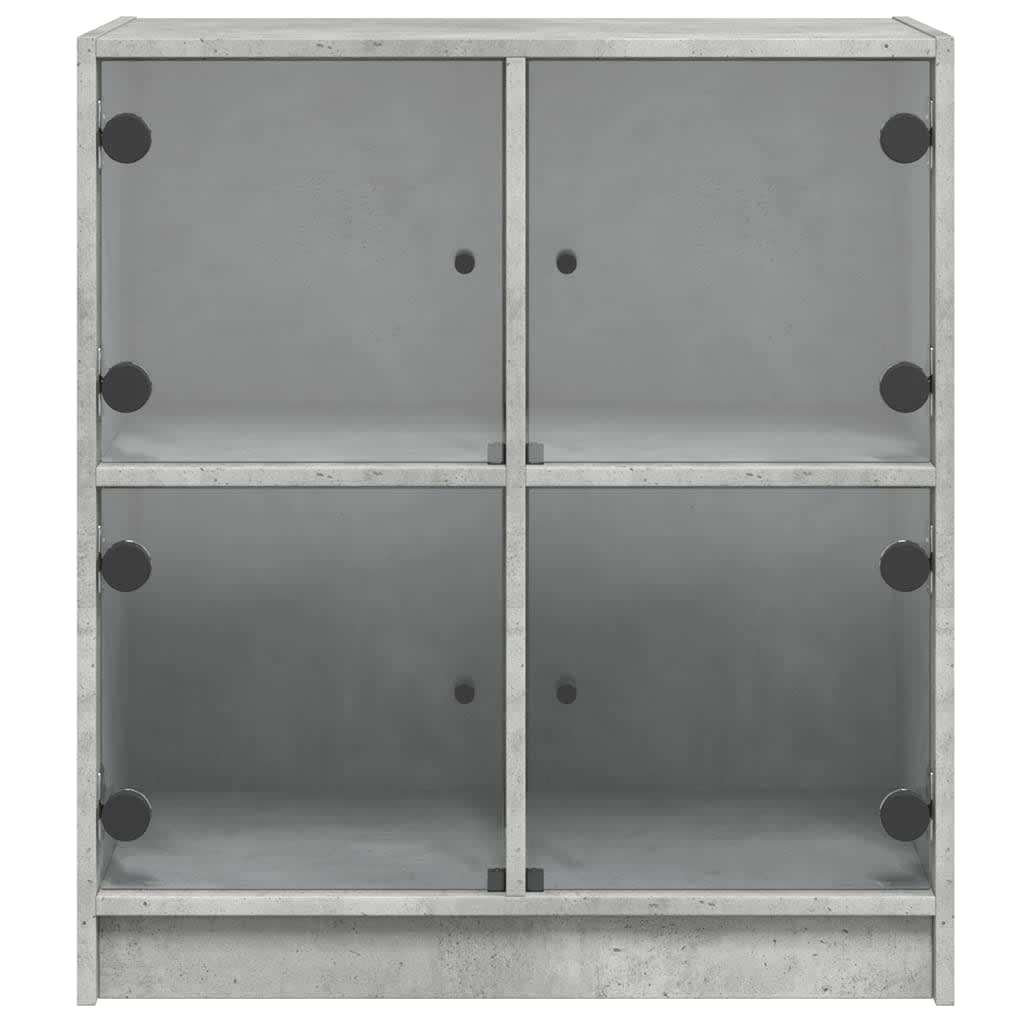 Skap Betonggrå med glassdører 68x37x75,5 cm
