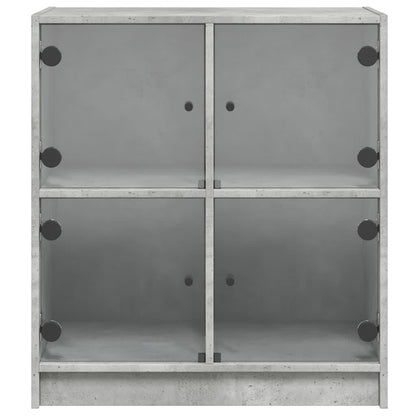 Skap Betonggrå med glassdører 68x37x75,5 cm