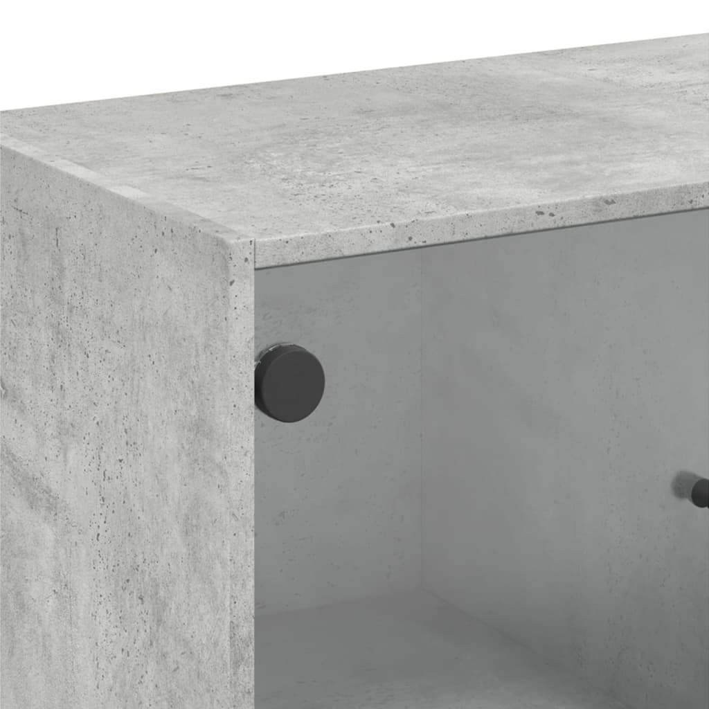Skap Betonggrå med glassdører 68x37x75,5 cm