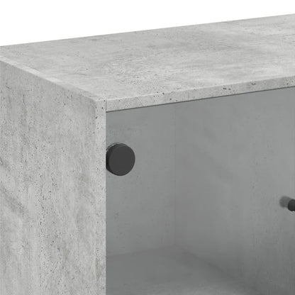 Skap Betonggrå med glassdører 68x37x75,5 cm