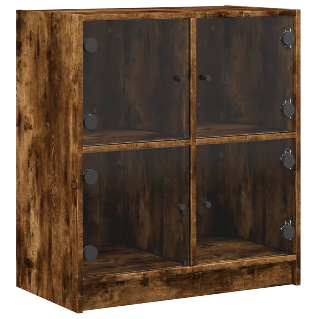 Skap Røkt Eik med glassdører 68x37x75,5 cm
