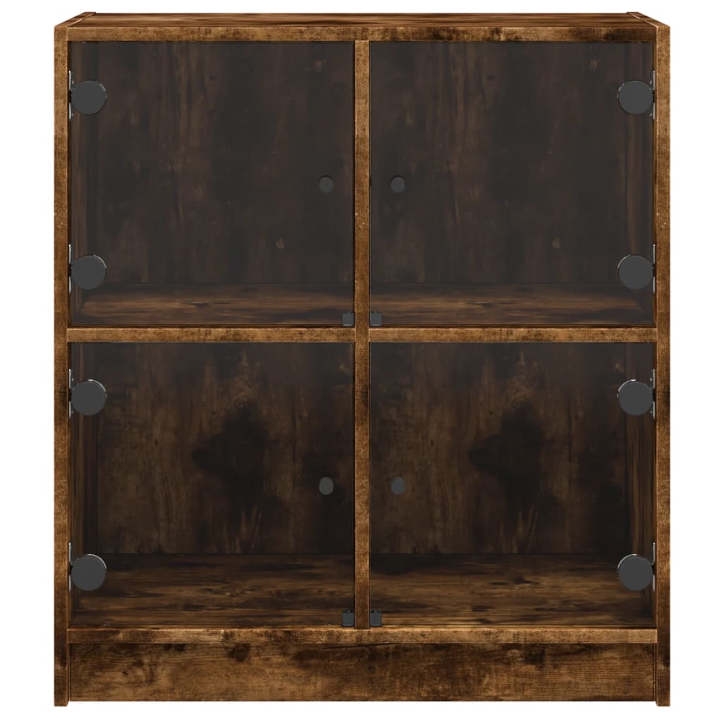 Skap Røkt Eik med glassdører 68x37x75,5 cm
